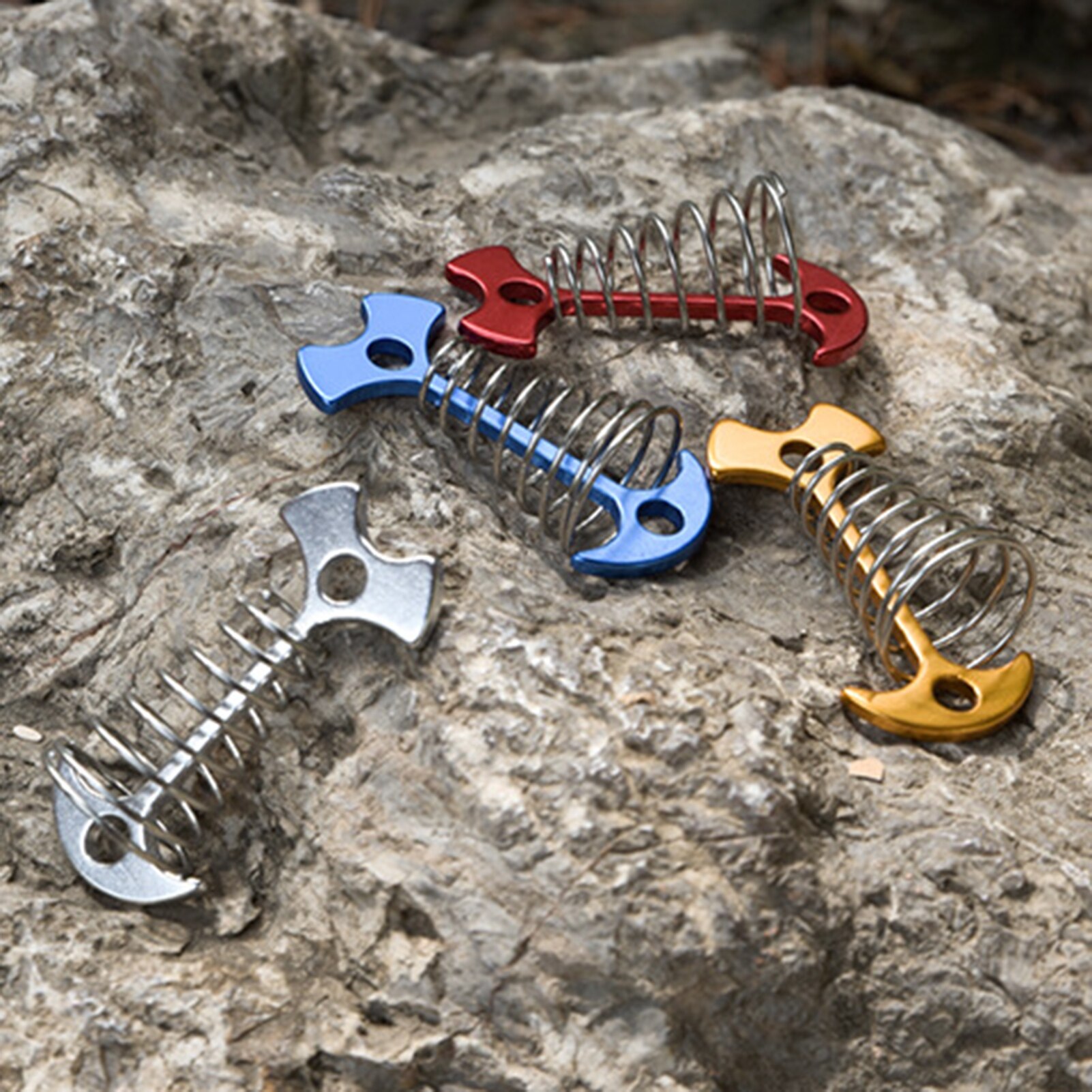Tent Floor Nail Fish Bone Shape Spring Deck Hook Aluminum Alloy Nail Outdoor Camping Accessory Nails Fasteners