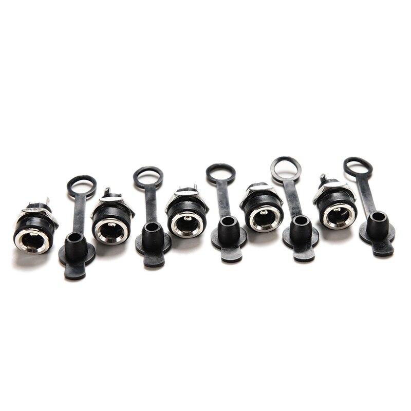 5pcs/lot Black Waterproof DC Power Socket Jack Power Charger Plug Panel Mount Female Mount Connector 3A 5.5x2.1mm