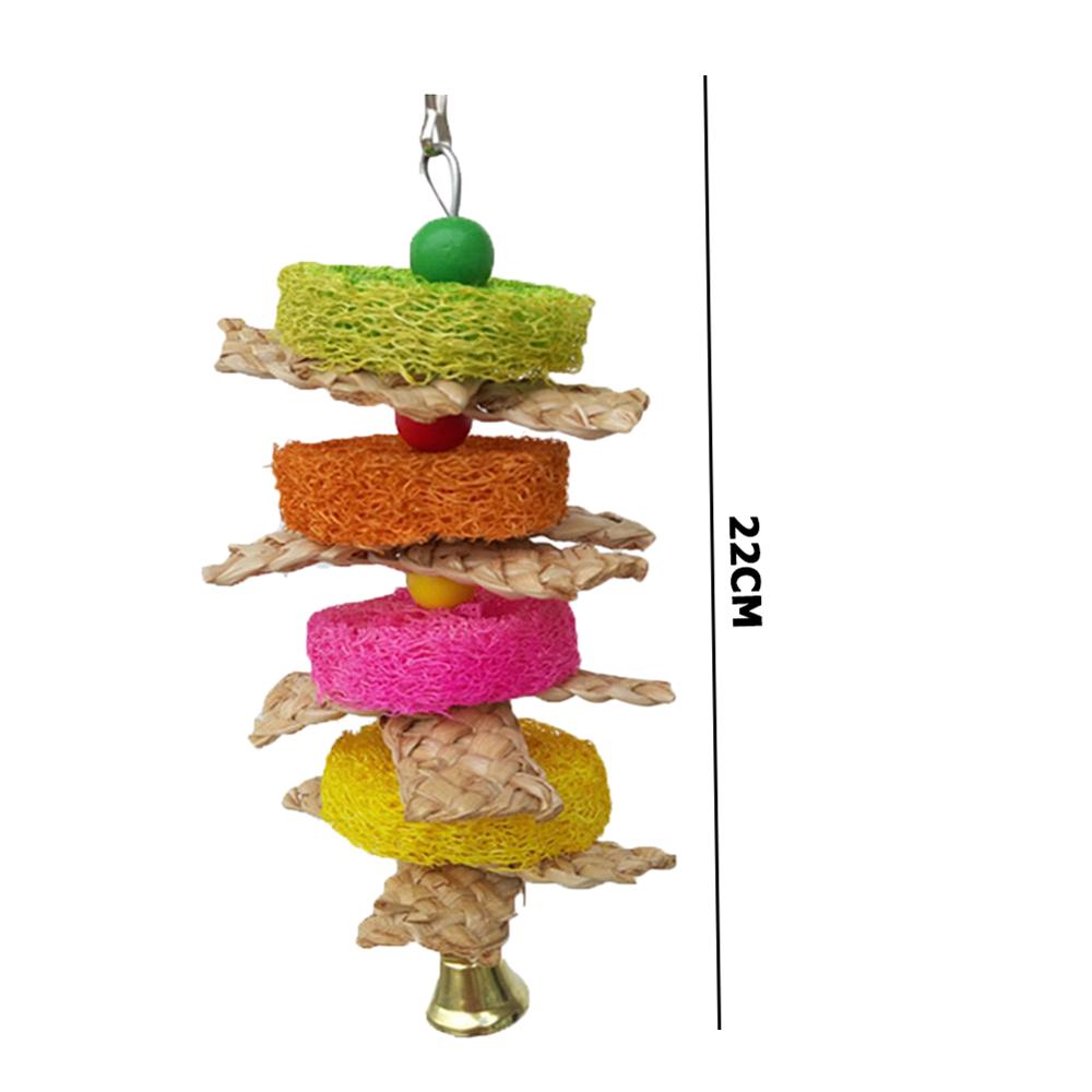 Parrot Toys Macaw Hanging Acrylic with Bells Bites Chew On Cages Cockatoo Stand Rack Swing Bird Toy Pet Product: 11