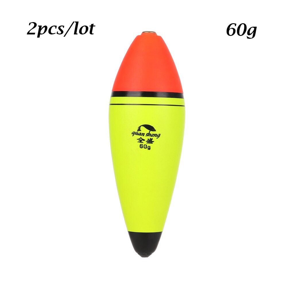 2PCS Long Oval Fishing Float 8g/10g/15g/20g/40g/60g Fishing Bobber EVA Plastic Elastic Outdoor River Sea Buoyancy Fish Tackle: A- 60g