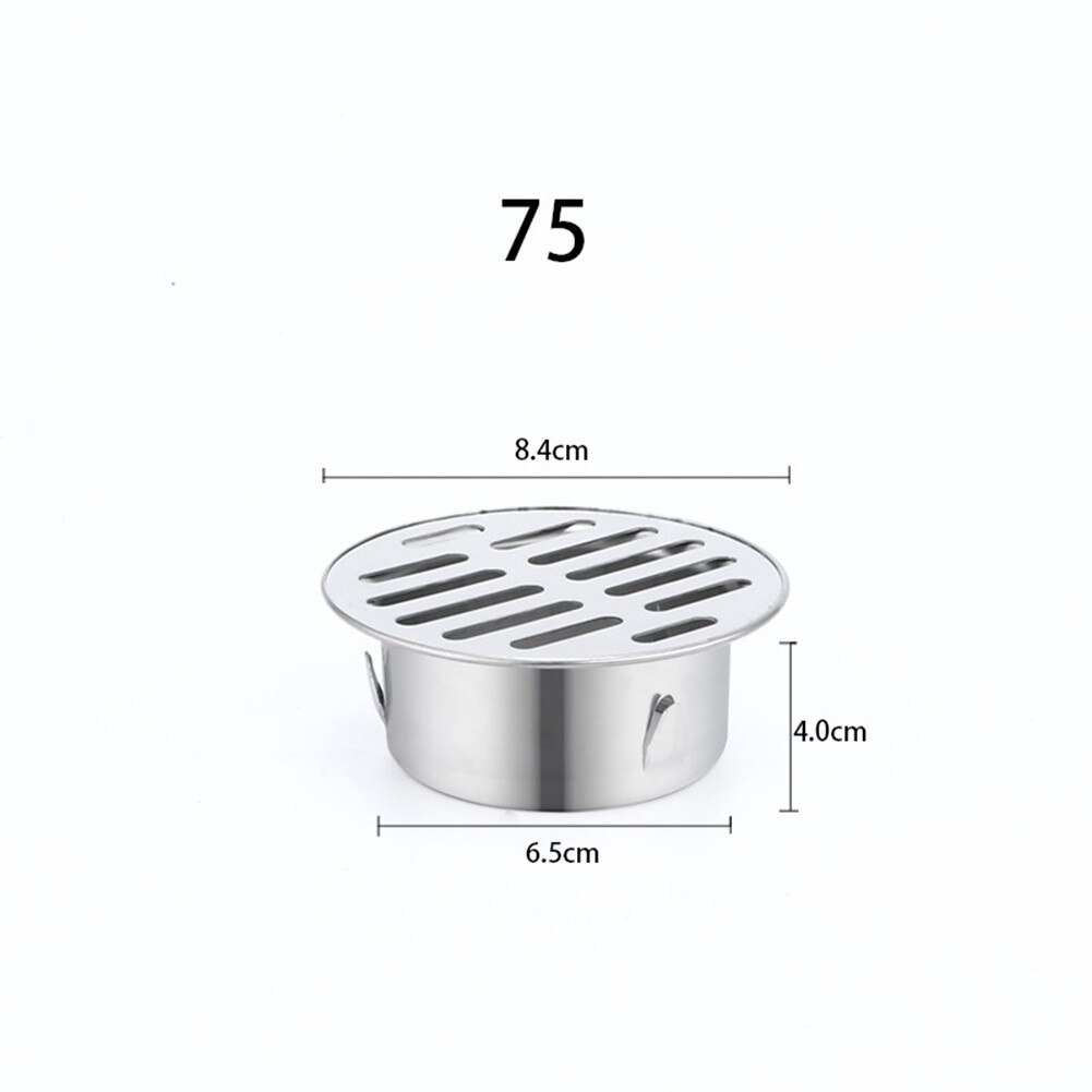Floor Drain Cover Stainless Steel Balcony Drainage Roof Round Rain Pipe Cap Multi-size For Home Garden Durable Hardware: 75mm