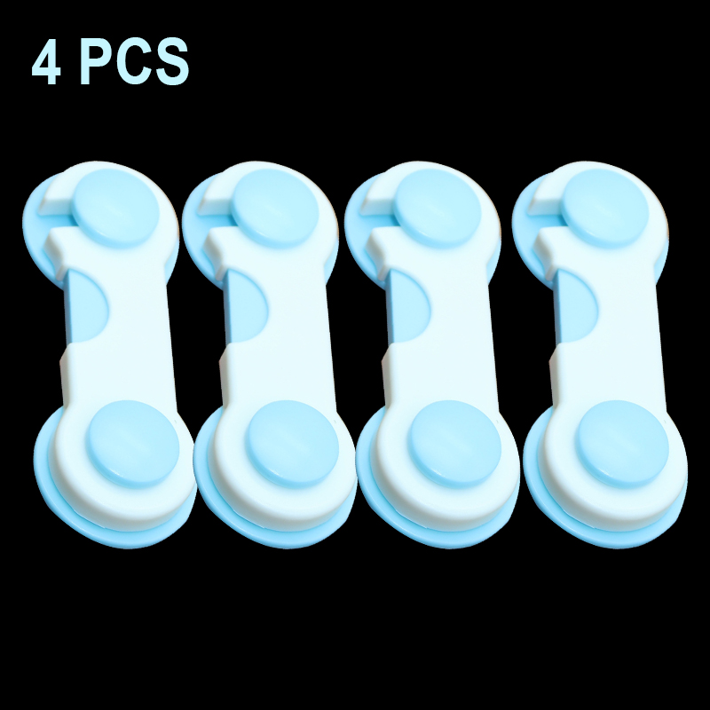4 Stks/partij Multifunctionele Kind Baby Veiligheid Lock Kast Kastdeur Lade Veiligheid Sloten Kinderen Veiligheid Protector: blueWhite