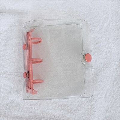 Mini PVC 3 Löcher verlieren Blatt Bindemittel Hinweis Abdeckung PortableTransparent Notizbuch Abdeckung Schreibwaren: Nein.6