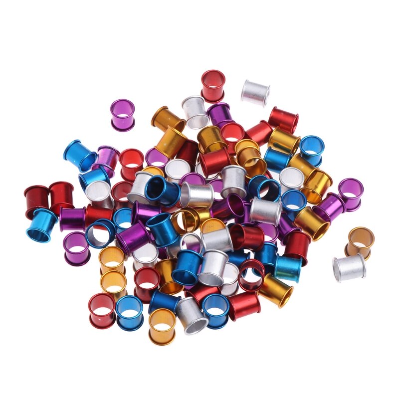 100PCS Aluminum Pigeon Bird Foot ring Identification Race pigeons color tools