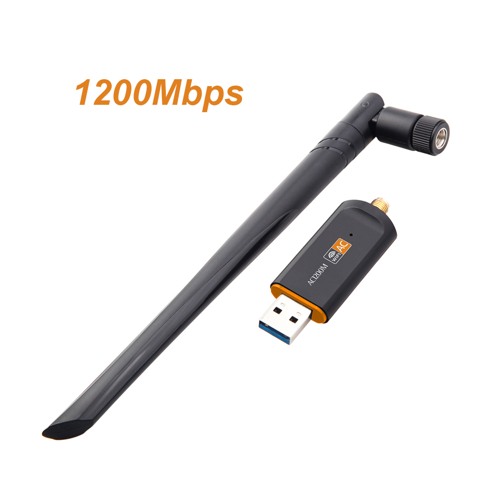 USB 3.0 1200 Mbit/s WLAN-Adapter mit Antenne 2,4 G und 5 G Band RTL8812BU Wireless-AC Wlan Dual Band 802.11ac für Laptop-PC