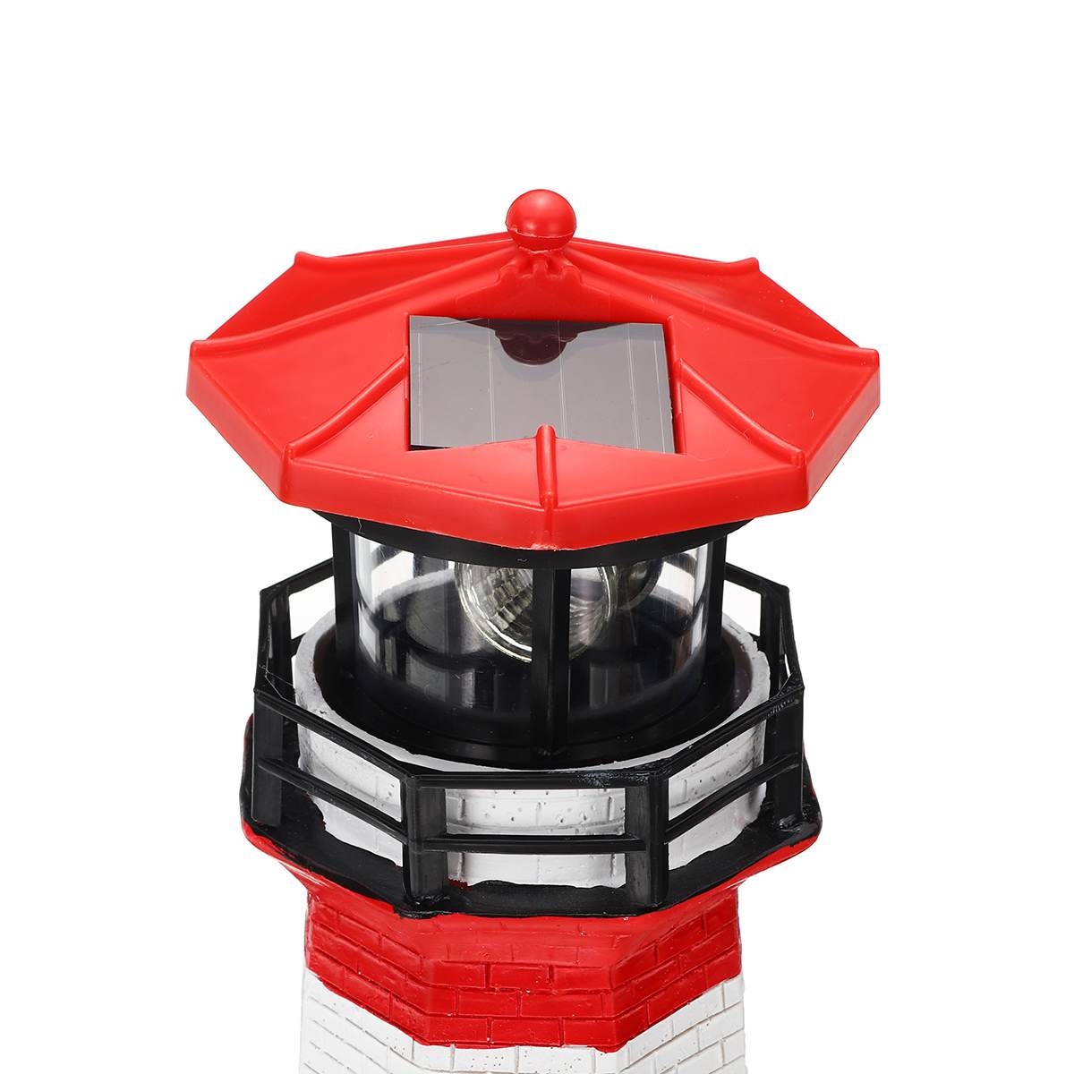 Garden Sculptures Outdoor Yard Night Decorations Resin Lighthouse Waterproof Solar Lamp For Garden Decoration