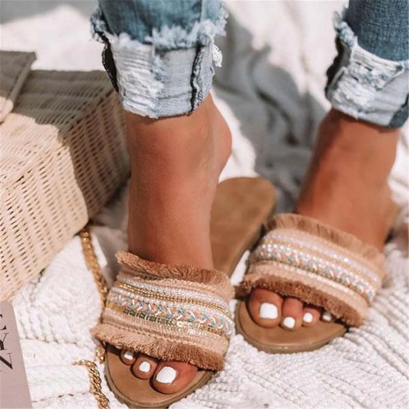Sommer sandaler til damer og #39 ;sandaler flade sandaler sko kvinder platformssandaler slip on slides kvinde rom retro sandaler damer