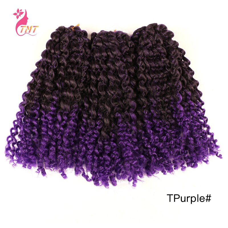 Marly Jerry Curl Jamaicaanse Bounce Gehaakte Vlechten Haar Ombre Synthetische Lente Twist Vlechten Haar Exrensions Voor Zwarte Vrouwen: TPurp