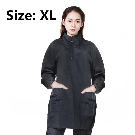 Lange Sleeve Pet Groomer Arbeit Kleidung Wasserdichte Overalls Nicht Stick Haar Pet Reinigung Scheren Anti-haar Atmungs Kleid Y1128: Black zipper---XL