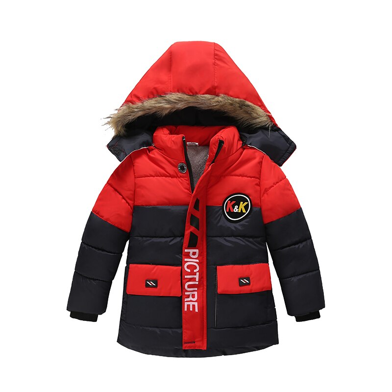 Lzh Peuter Jongens Brief Rits Dikker Winter Parka Kinderen Jassen Voor Jongens Warme Kleding Kinderen Bovenkleding Jas Baby Overjas: Rood / 2T