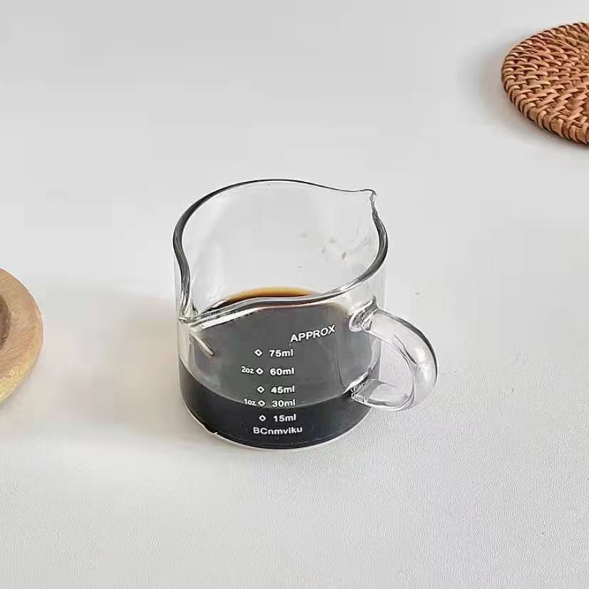 Mini Glas Melk Cup Creamer Jug Maatbekers Multi-Gebruik Kruiden Schotel Kleine Koffie Melk Werper Azijn Saus Cup met Handvat: F