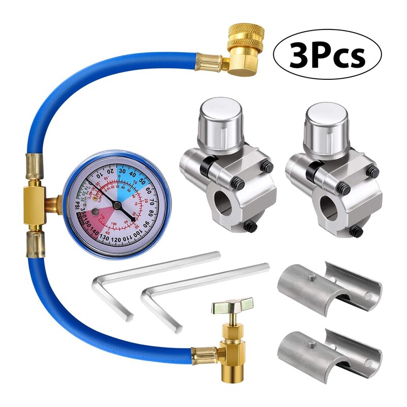 BPV31 Hose Refrigerant Valve,Piercing Tap Valve Kits U- Charging Hose Refrigerant Tap with R134A R12/R22 AC 1/2 Replace