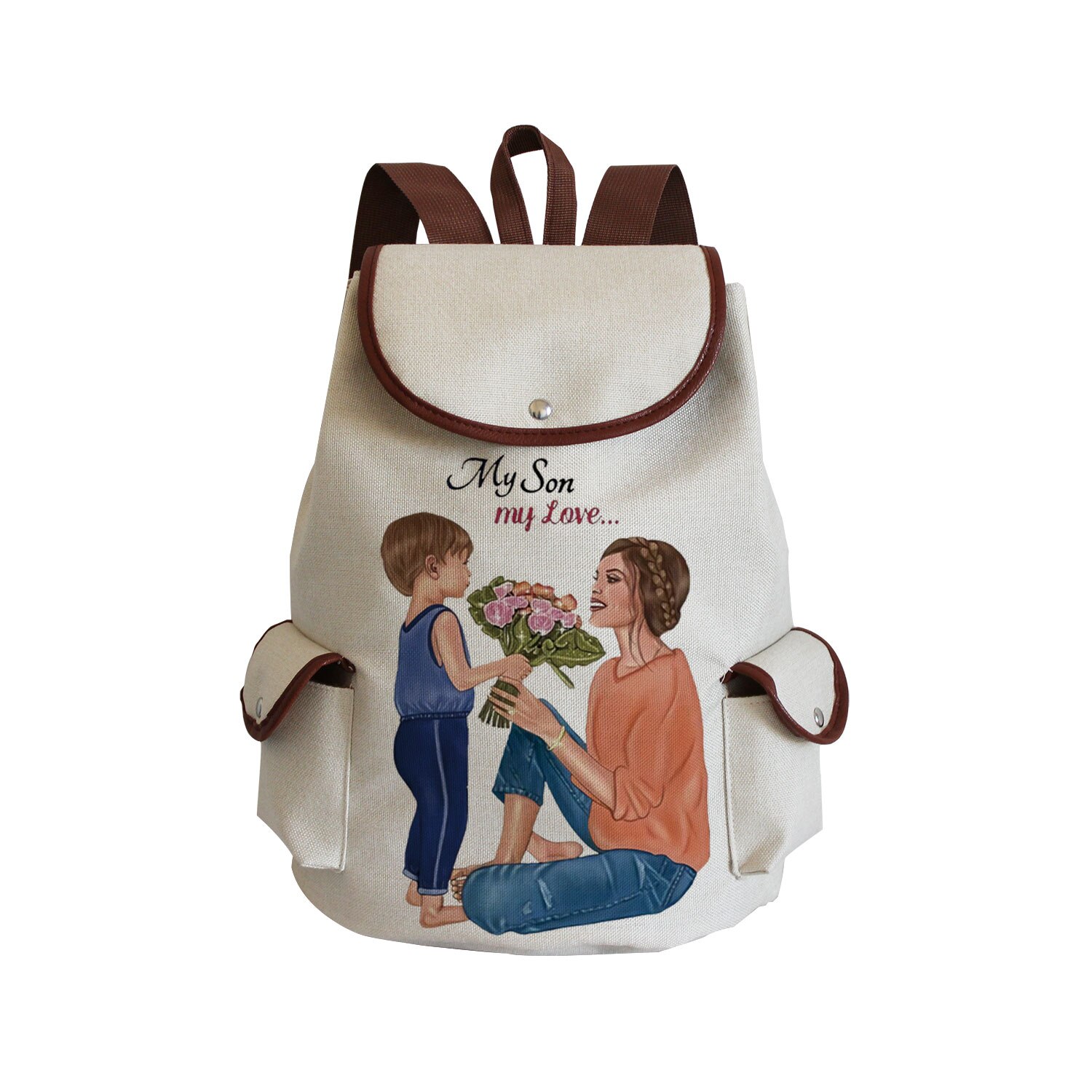Large Capacity Drawstring Backpack Women Preppy Style Cartoon Super Mom Life Momlife Mama Mama Portable Linen Backpack Book Bag: sj3028 Mom Bag