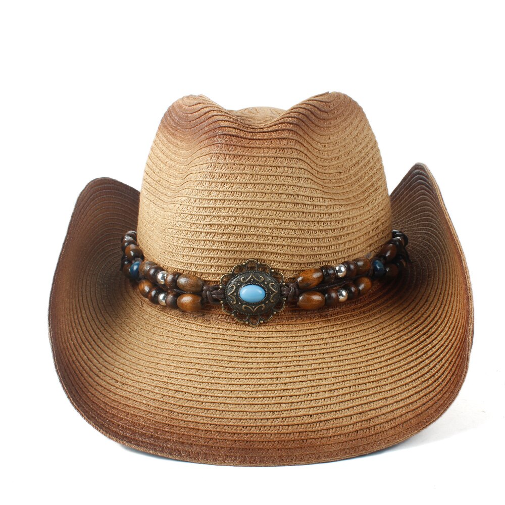 Zomer dames heren stro holle western cowboyhoed voor heren cowgirl jazz kerkpet vader sombrero strand zonnehoed