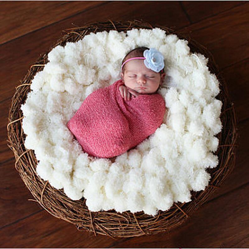1PCS White Newborn Baby Toddler Unisex Knitted Floral Blanket Swaddling Soft Baby Bedding Product 60cm X60cm