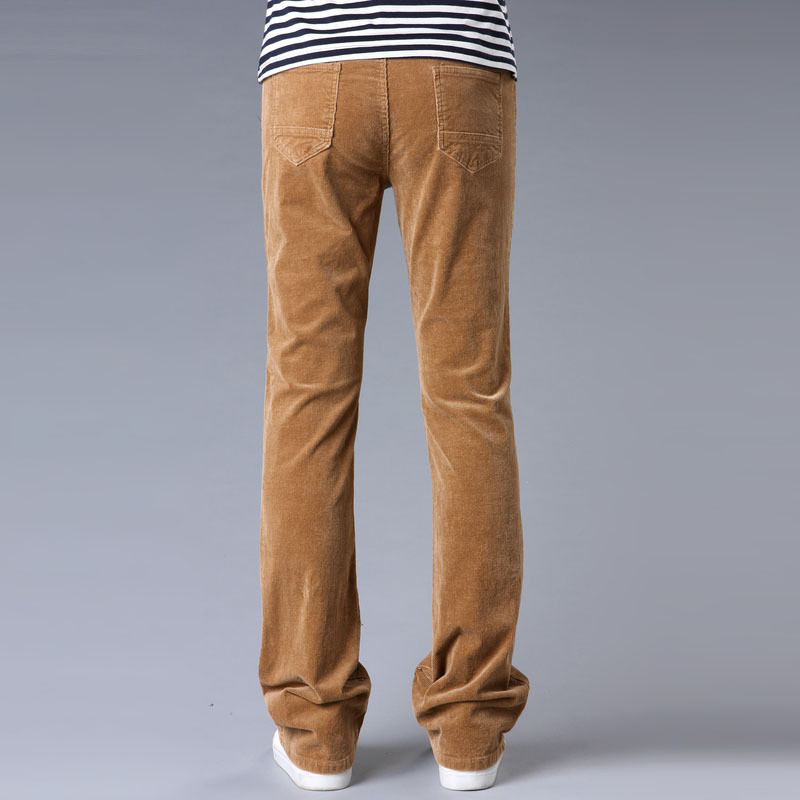 Men's Casual Pants Men's Micro Bell-bottomed Corduroy trousers Korean version of the Stretch Slim Wide Leg pants