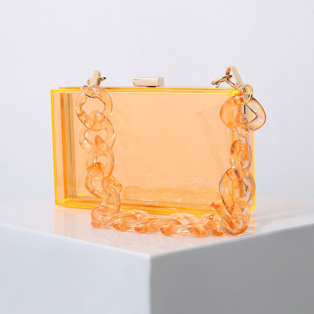 Blauw Hand Tas Leuke Portemonnees Voor Vrouwen Jelly Tote Crossbody Tas Clutch Portemonnees Voor Vrouwen Avond Wedding Handtassen Beroemde: Square Orange