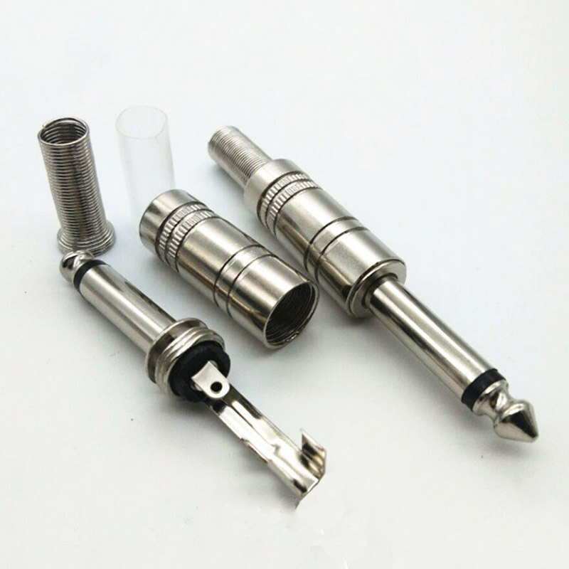 2 kpl 6.5mm -napainen monometallipistokeliitin 6.35 pistoke &amp; jakkisovitin juotosjohtoliittimillä 6.5mm monoliitin audio