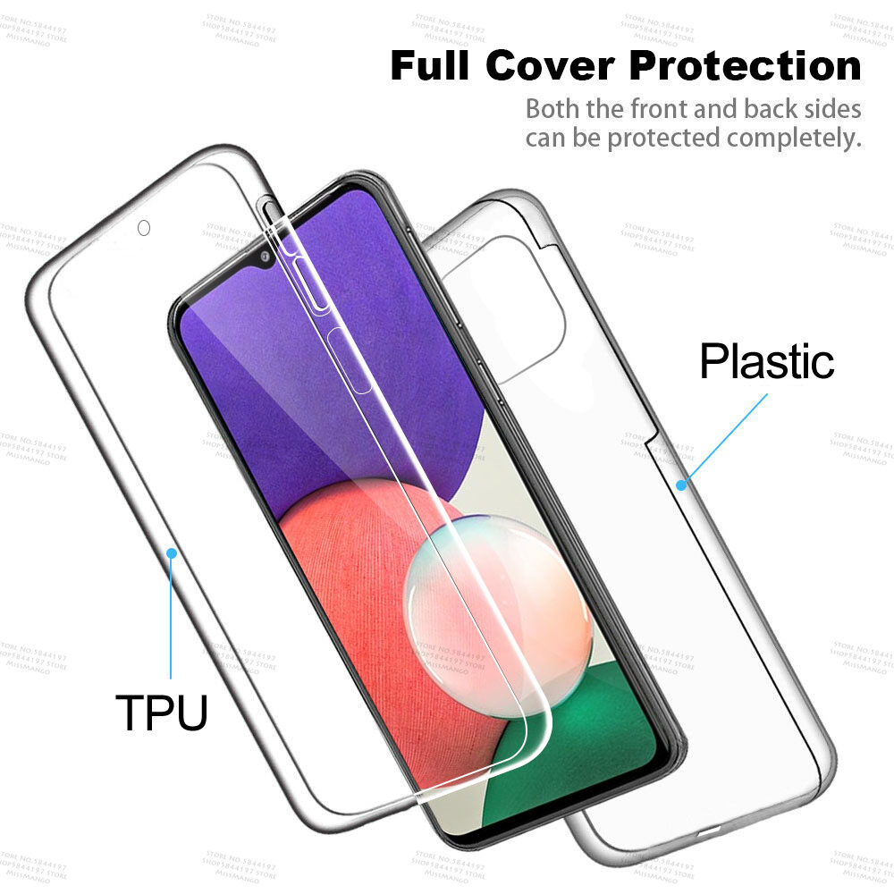 Funda de silicona para Samsung Galaxy A22 5G, funda transparente de TPU de doble cara para samsung A32 A52 A72 A22 A82 5G A12, funda suave