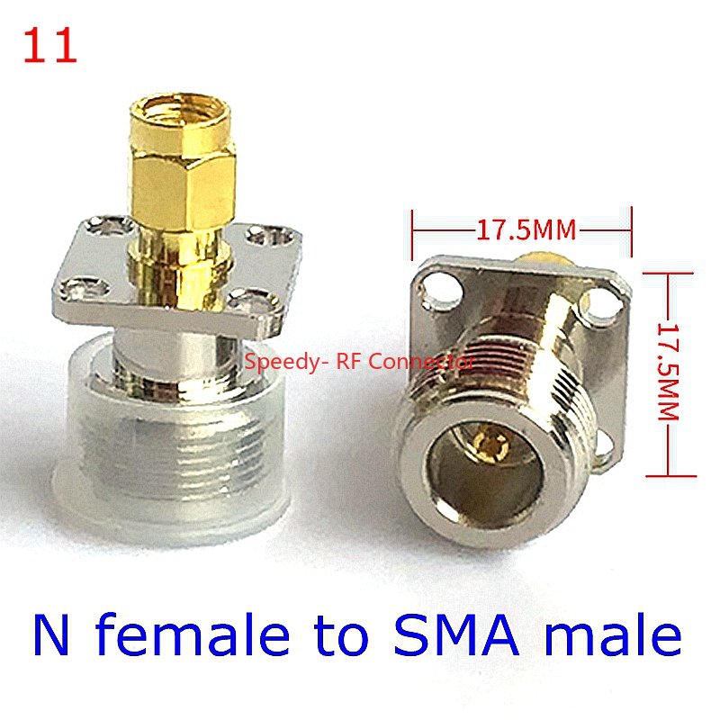 Conector recto de brida de 4 orificios L16 N a SMA macho hembra L16 tipo N a brida RPSMA mamparo con tuerca de junta tórica adaptador a prueba de agua: Blanco