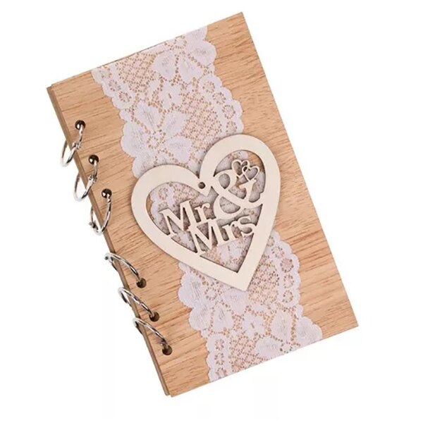 Anniversary Decoration Agenda for Wedding Couple, Notebook Wood Notebook