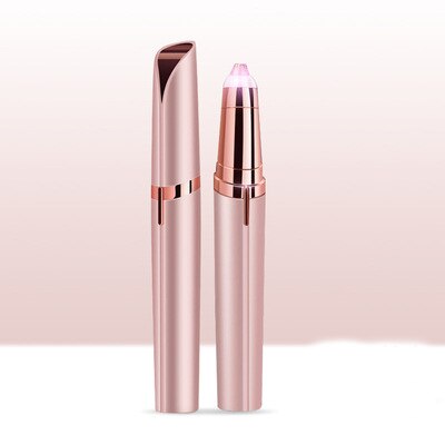 Elektrische Wenkbrauw Trimmer Vrouwen Mini Wenkbrauw Scheerapparaat Instant Pijnloos Gezicht Wenkbrauwen Hair Remover Epilator Draagbare Scheermes Ontharing: Rose gold battery