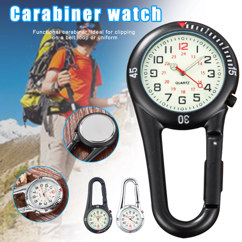 Clip Op Karabijnhaak Fob Horloge Klok Voor Wandelen Bergbeklimmen Outdoor Rugzak Knuffel-Aanbiedingen