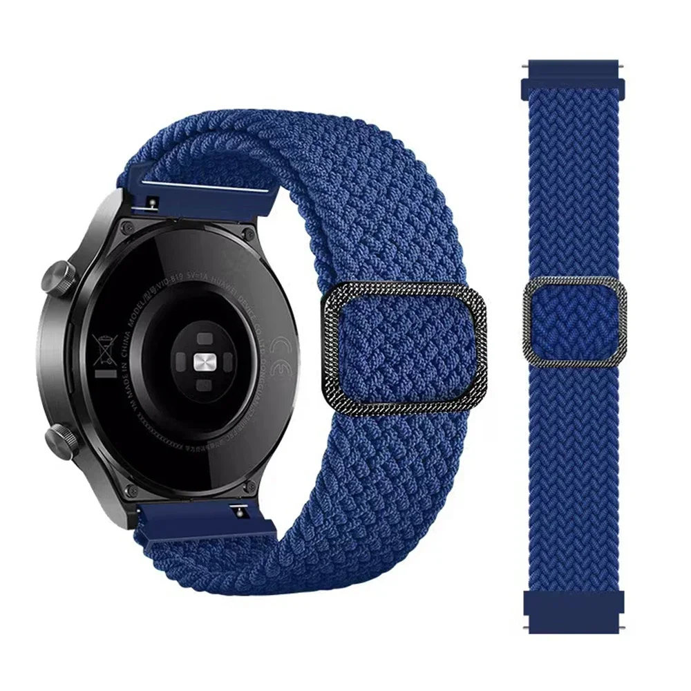 22 20 mm gevlochten nylon lusband voor HUAWEI HORLOGE GT 4 Pro 46 mm band GT 3 2 42 mm HONOR Magic Watch 4 GS 3 Pro ES Correa armband: Black Yellow / 20mm