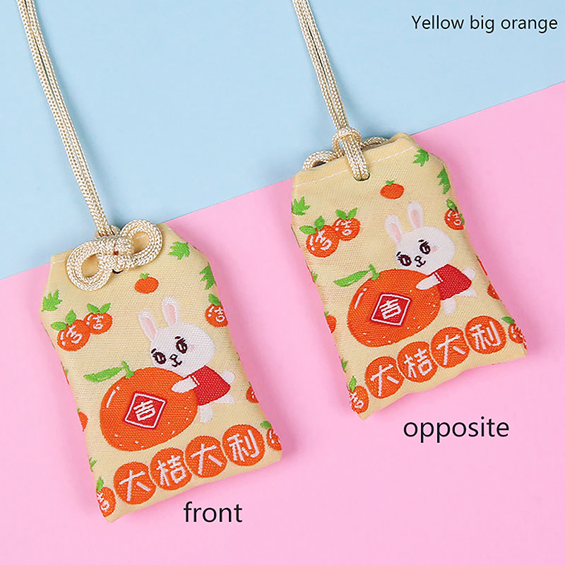 Preghiera giapponese Omamori pregare fortuna bellezza Salute sicurezza fortunato incantesimi borsa di ricchezza guardia portachiavi con ciondolo talismano per coppie: Argento