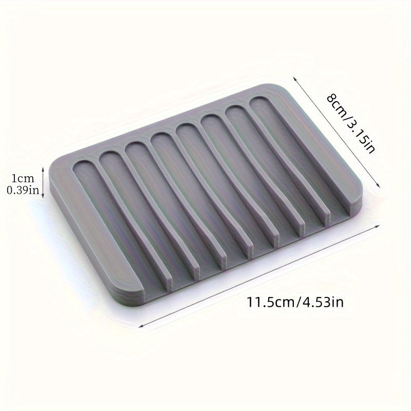 1 Pcs Self-Draining Soap Dish,Silicone Soap Holder,Multifunctional No-Punch Non-Slip Storage Rack Drain Mat for Bathroom Kitchen