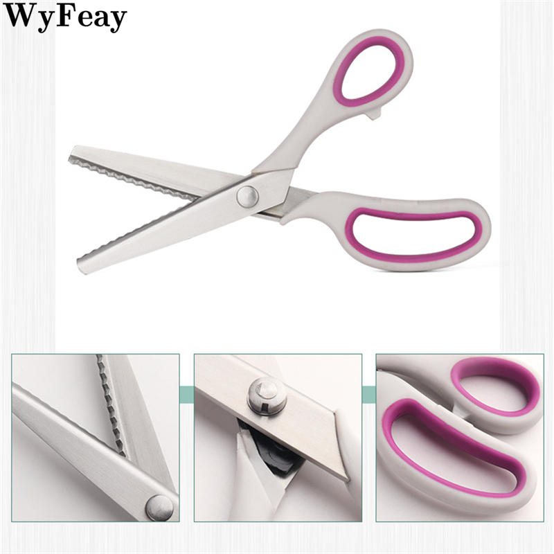 Chisel Pinking Shears Stainless Steel Dressmaking Scissor Serrated Scalloped Sewing Tailor Zigzag Fabric Scissors