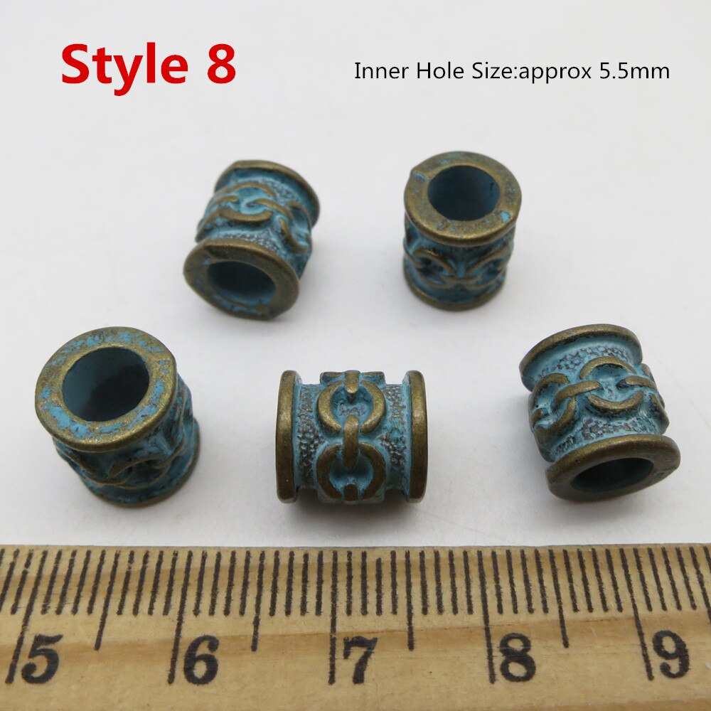 5 st olika stilar viking rune hår fläta dread beard dreadlock pärlor ringar tub för kvinnor män tillbehör: 5 st stil 8