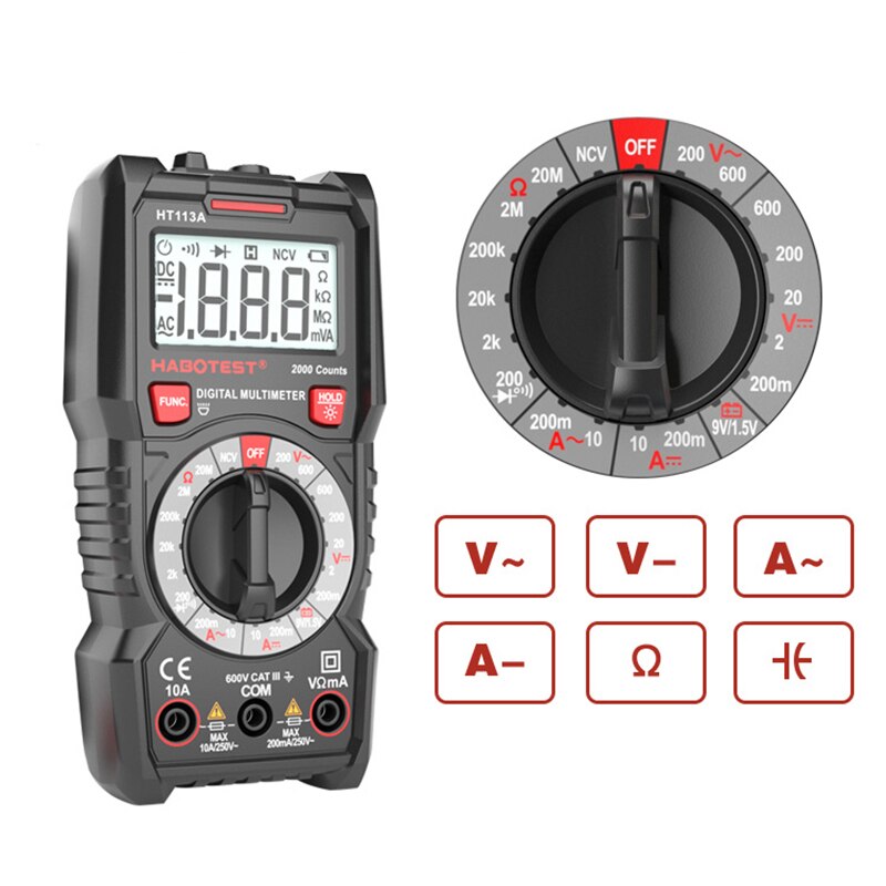 HT113A Digital Mini CE KATZE III Multimeter Tester... – Vicedeal