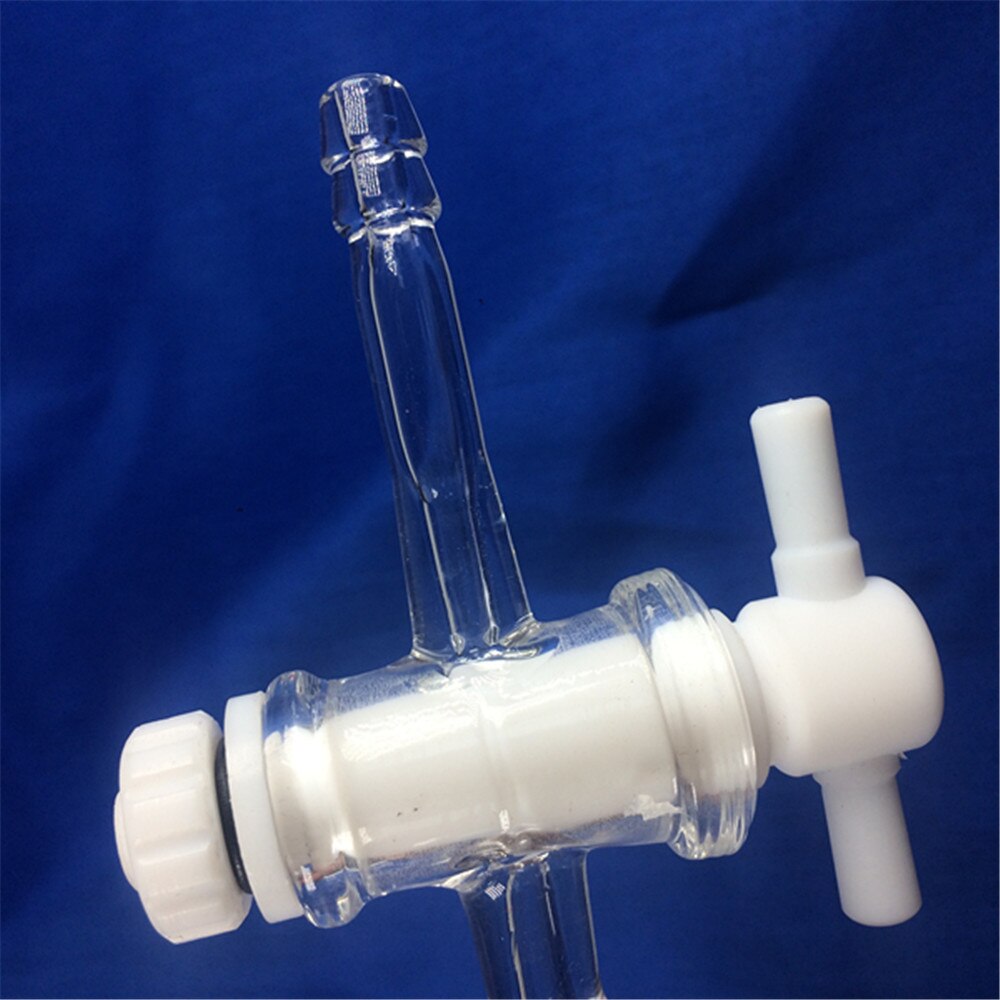Adaptateur de vide en verre droit avec raccord de tuyau, robinet d'arrêt de laboratoire 24/40