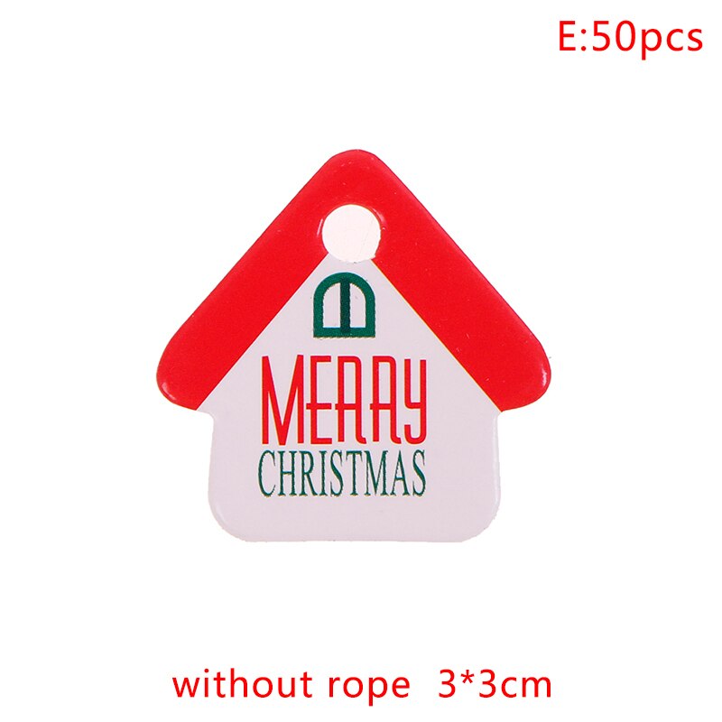 50 stücke Weihnachten Stichworte Papier Verpackung Gedruckt Frohe Weihnachten Neue Jahr Stichworte Für Kasten Kuchen Party Etikett hängen Schild: 5