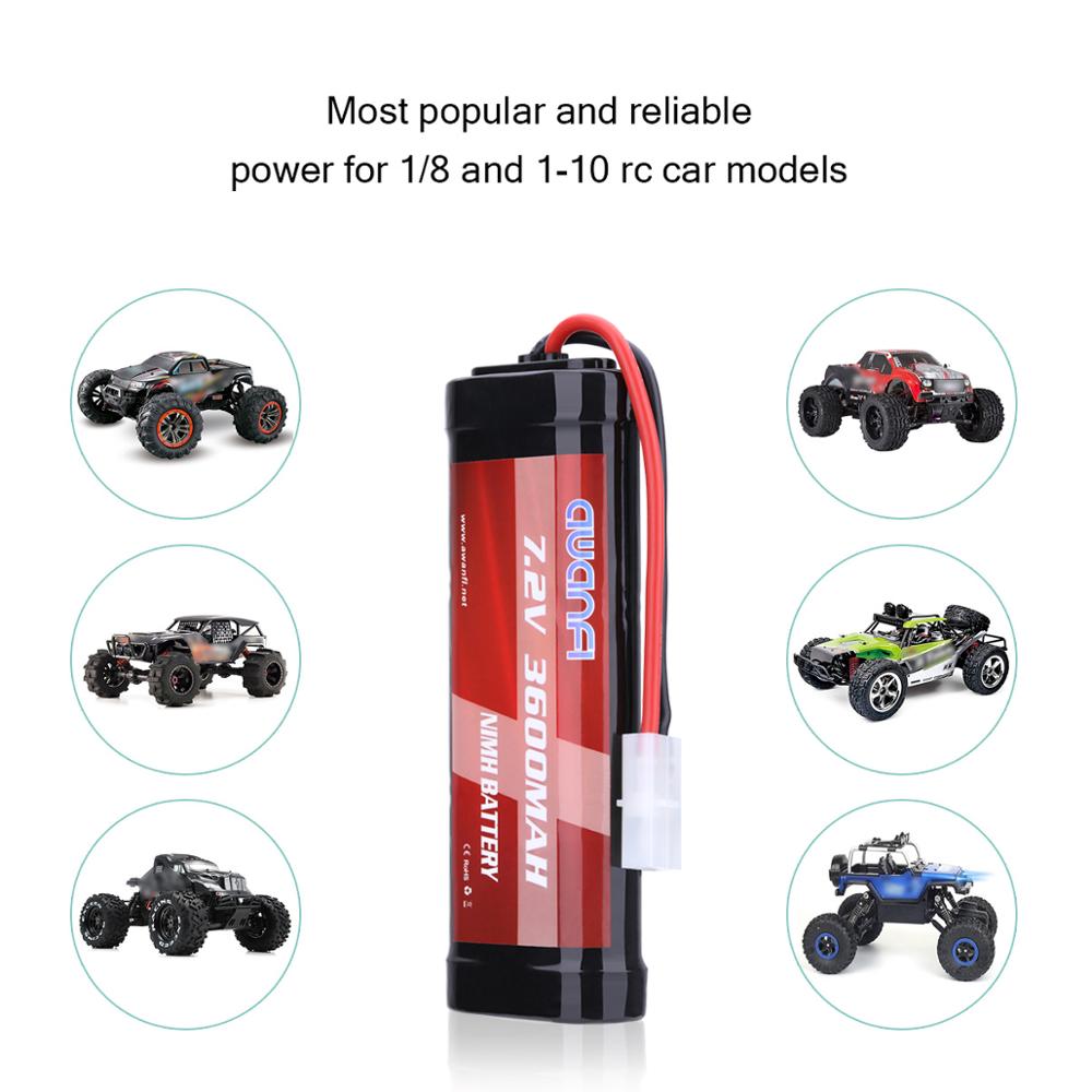 AWANFI 7.2V 3600mAh RC Car Battery Tamiya Connector High Power NiMH Battery for RC Car Truck Traxxas LOSI Associated HPI Kyosho