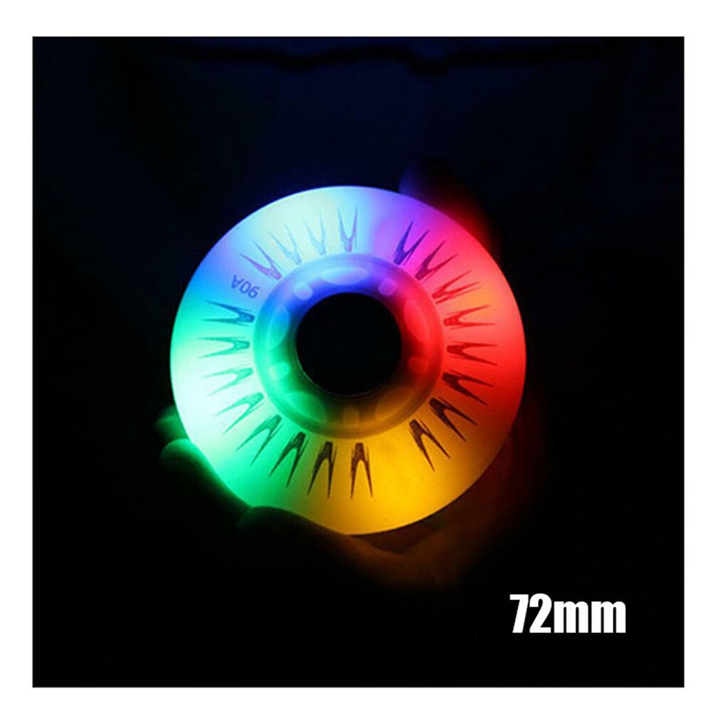 Roues de patins à roulettes coulissantes 90A, éclairage LED, accessoires colorés, 68/72/76/80MM, 4 pièces,rollers patins 4 roues: Multicolour  72mm