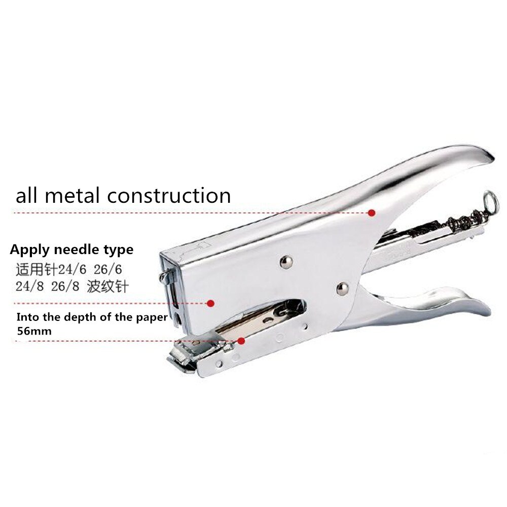 Tang nietmachine handmatige metalen hand nietmachine nietmachine 40 vellen handbesparende nietmachine mini stationair kantoorbenodigdheden