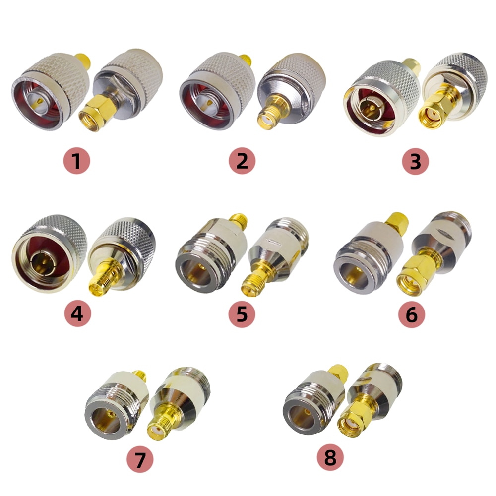 Cleqee sma to n liittimeen rf-sovitin n pistoke uros nikkelipinnoitus sma naaras kullattu pistoke suora 1pc