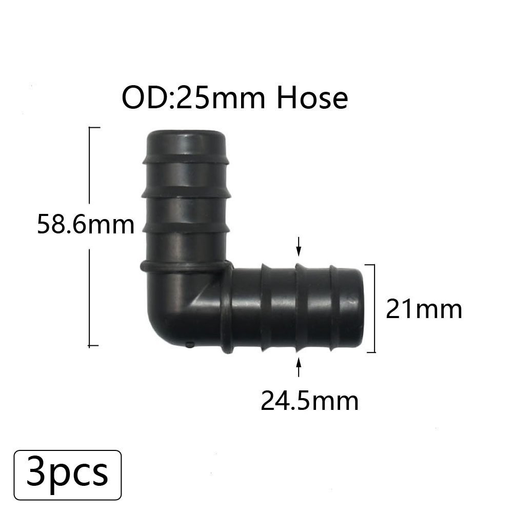 Plastic Hose Barb Connectors 16/20/25mm Pe Tube Tee Elbow Cross End Plug Reducing Coupler Drip Irrigation Fitting 1/2 3/4 1": light green