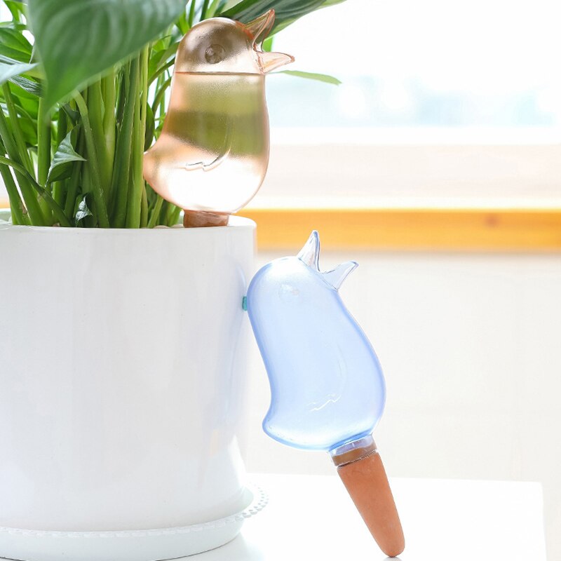 Pulvérisateur goutte-à-goutte Transparent en forme d'oiseau, bouilloire, outil d'arrosage automatique, bouteille de jardin auto-versante pour plantes et fleurs