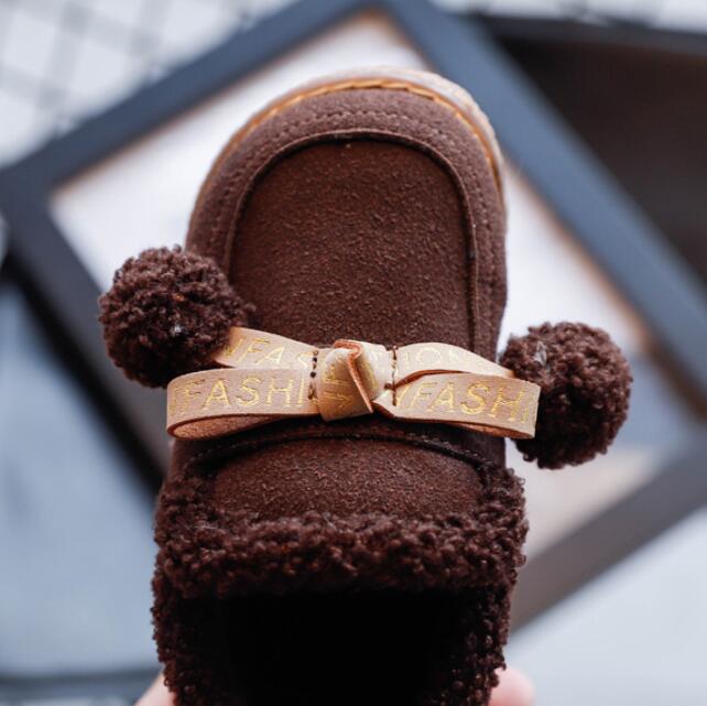 Meisjes jongens sneeuwlaarzen kinderen korte enkellaarsjes kinderen warme pluche laarzen dikke baby sportschoenen maat 21-30 pure kleur sneakers