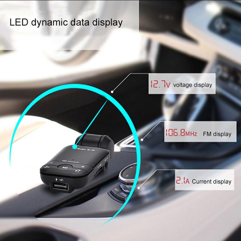 Practical Car FM Transmitters Modulator Wireless Bluetooth MP3 Player With LED Display USB Charger Support AUX TF Card U Disk