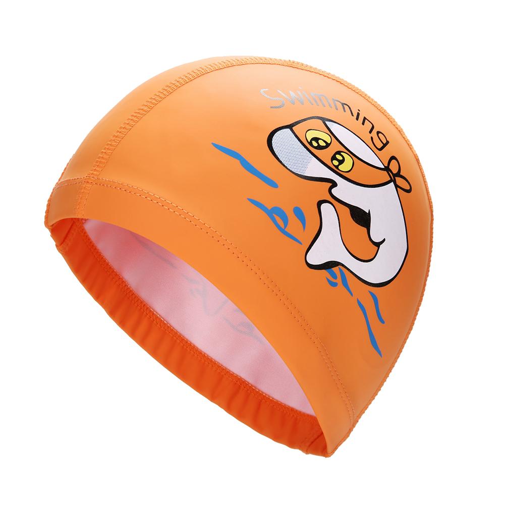 Lovely Cartoon Dolphin Kids Children Waterproof Swimming Cap Ear Protection Hat