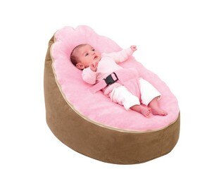 Zachte Baby Stoel Baby Bean Bag Bed Cover Zonder Vulmiddel Poef Voor Feeding Baby Snuggle Bed Met Riem Voor Veiligheid bescherming: Brown n pink