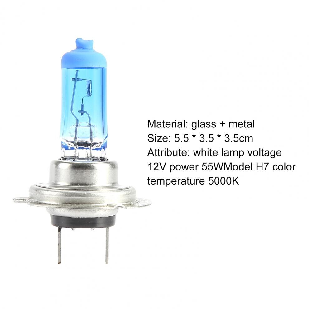 2Pcs H7 Car 12V 55W 5000K Bright White Halogen Bulb Headlight Fog Lamps Accessories