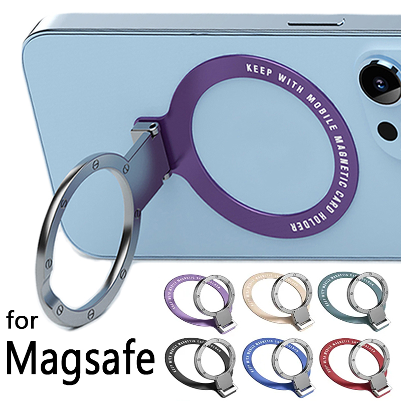 Suporte giratório de anel de dedo para celular, suporte magnético para magsafe, suporte universal para aperto traseiro de telefone