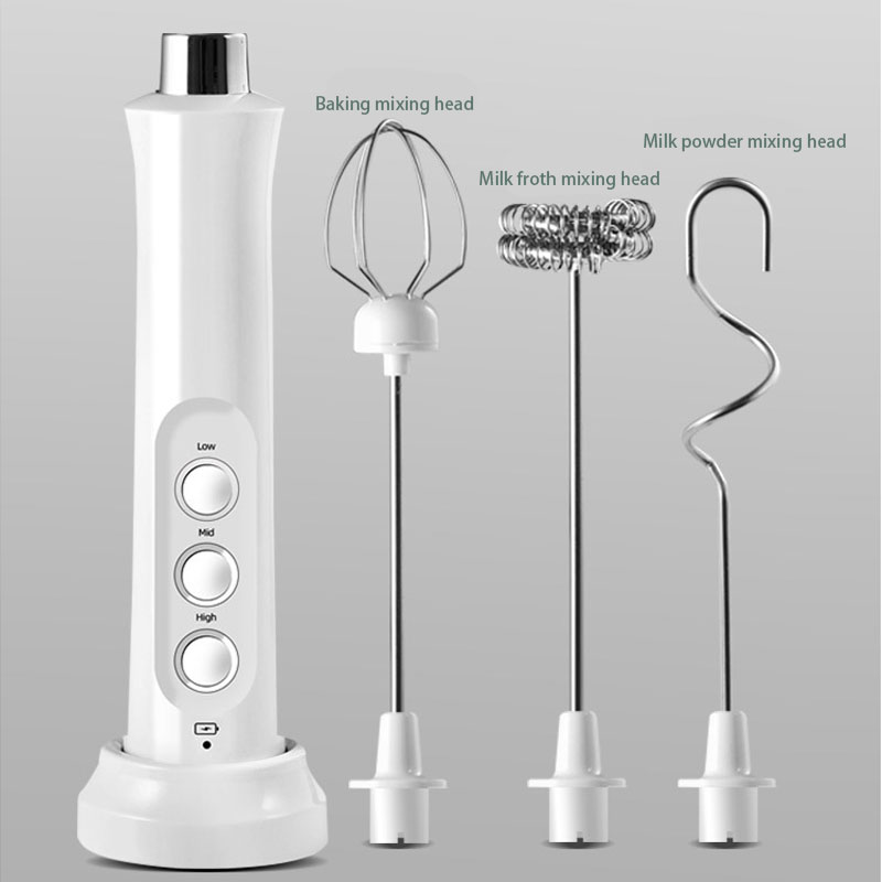 3-in-1 elektrische melkopschuimer Oplaadbare melkschuimmaker Handheld Foamer Hoge snelheden Melkopschuimer Drinkmixer Koffie