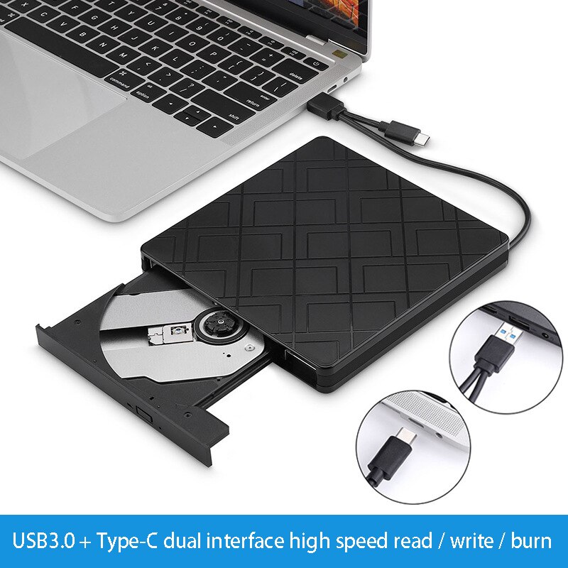 Usb 3.0 eksternt cd dvd-drev, bærbar cd/dvd-drev optager, til alt-i-en/notebook/stationær computer