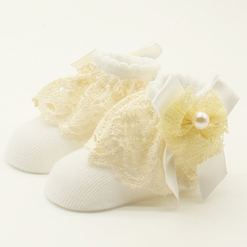 Bobora 1 paio di calzini di pizzo per ragazze primavera e autunno calzini per bambini in cotone Baby Princess Knee High Lace Sock Cotton